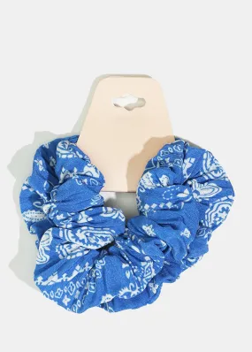 2-Piece Flower Print Scrunchies