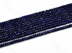 4 mm Navy Blue Rondelle Jade Quartz Stones