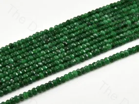 4 mm Peacock Green Rondelle Jade Quartz Stones