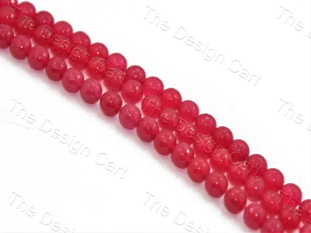 8 mm Rose Red Jade Rondelle Quartz Semi Precious Stone