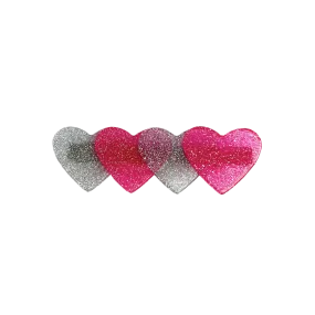 Acrylic Glitter Heart Clip - Pink