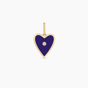 Amaya Heart Blue Enamel Charm