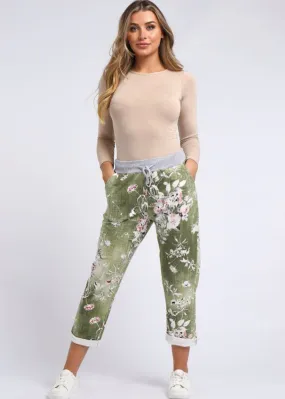 Anne   Kate Italian Rose Olive Pants 10-12