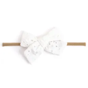 Baby Bow - White Eyelet