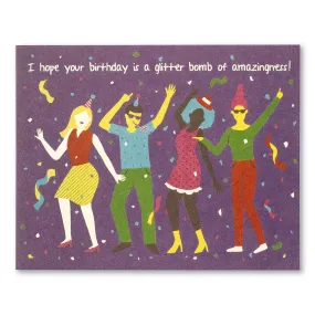 Birthday Card - Glitter Bomb