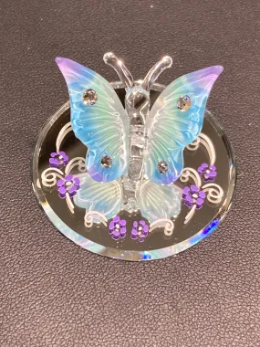 Blue Butterfly Glass Figurine