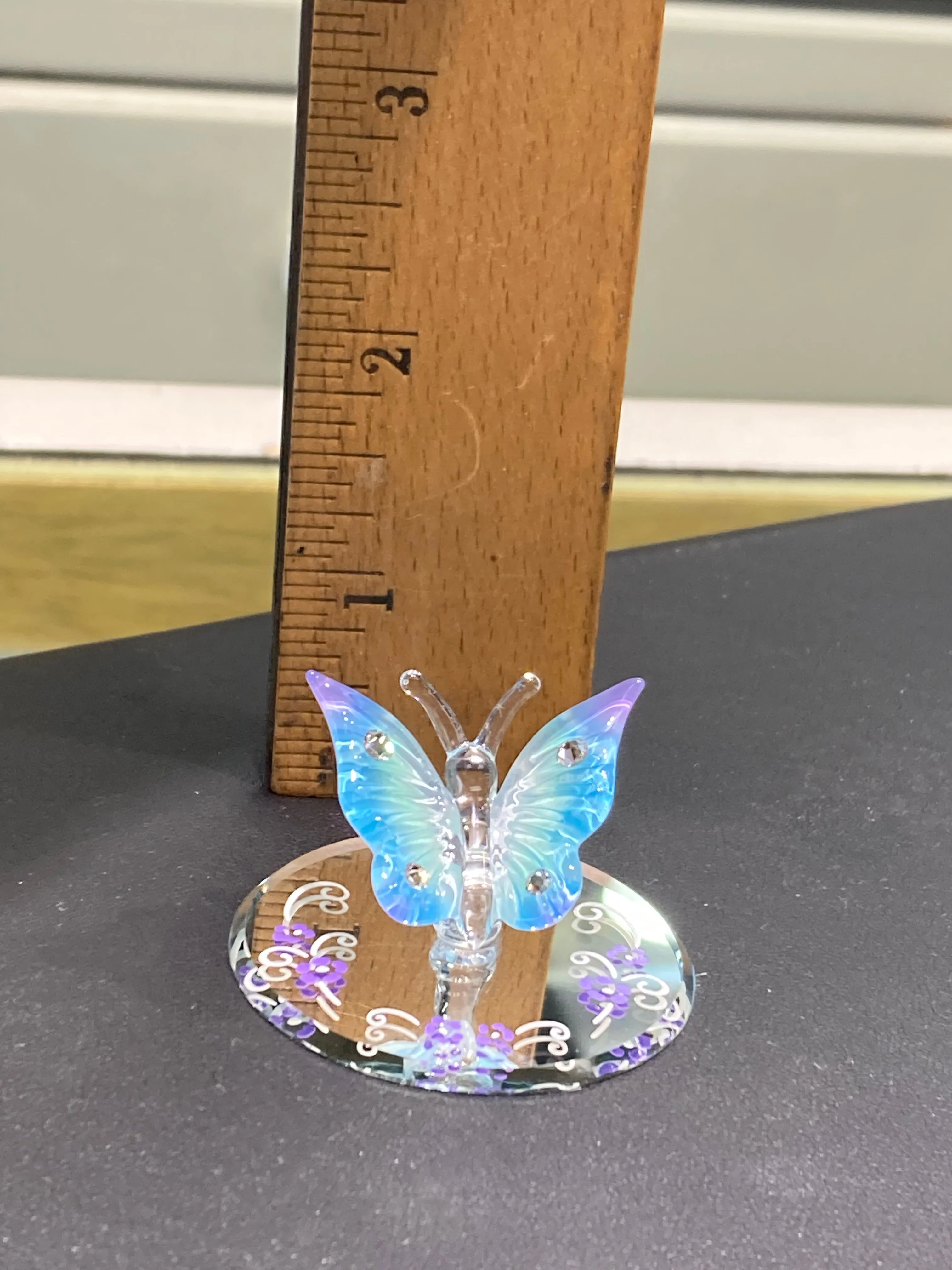 Blue Butterfly Glass Figurine