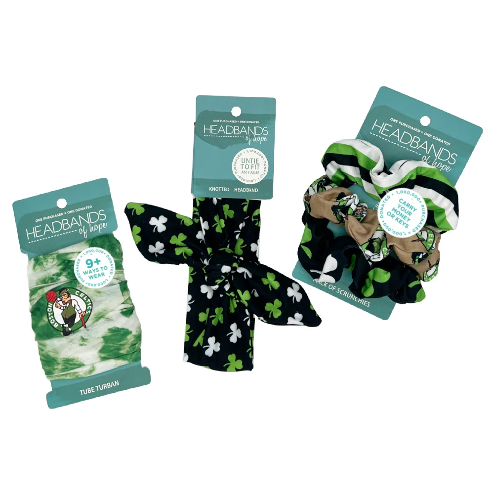 Boston Celtics Zipper Scrunchie Pack of 3