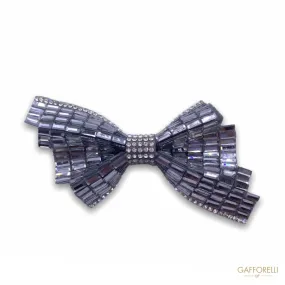 Bow Brooch with Different Sizes of Glitter A364 - Gafforelli Srl