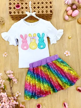 Bunny Tails Rainbow Sparkle Skirt Set