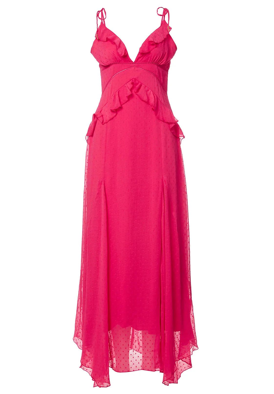 Carey Women's Ruffled Corset Dress in Fuchsia - WD0675P