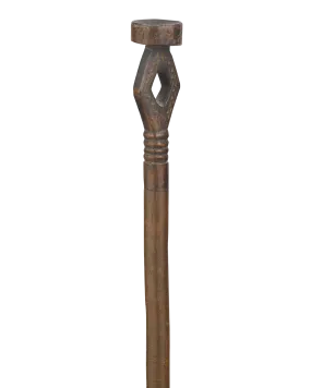 Carved Diamond Folk Art Cane