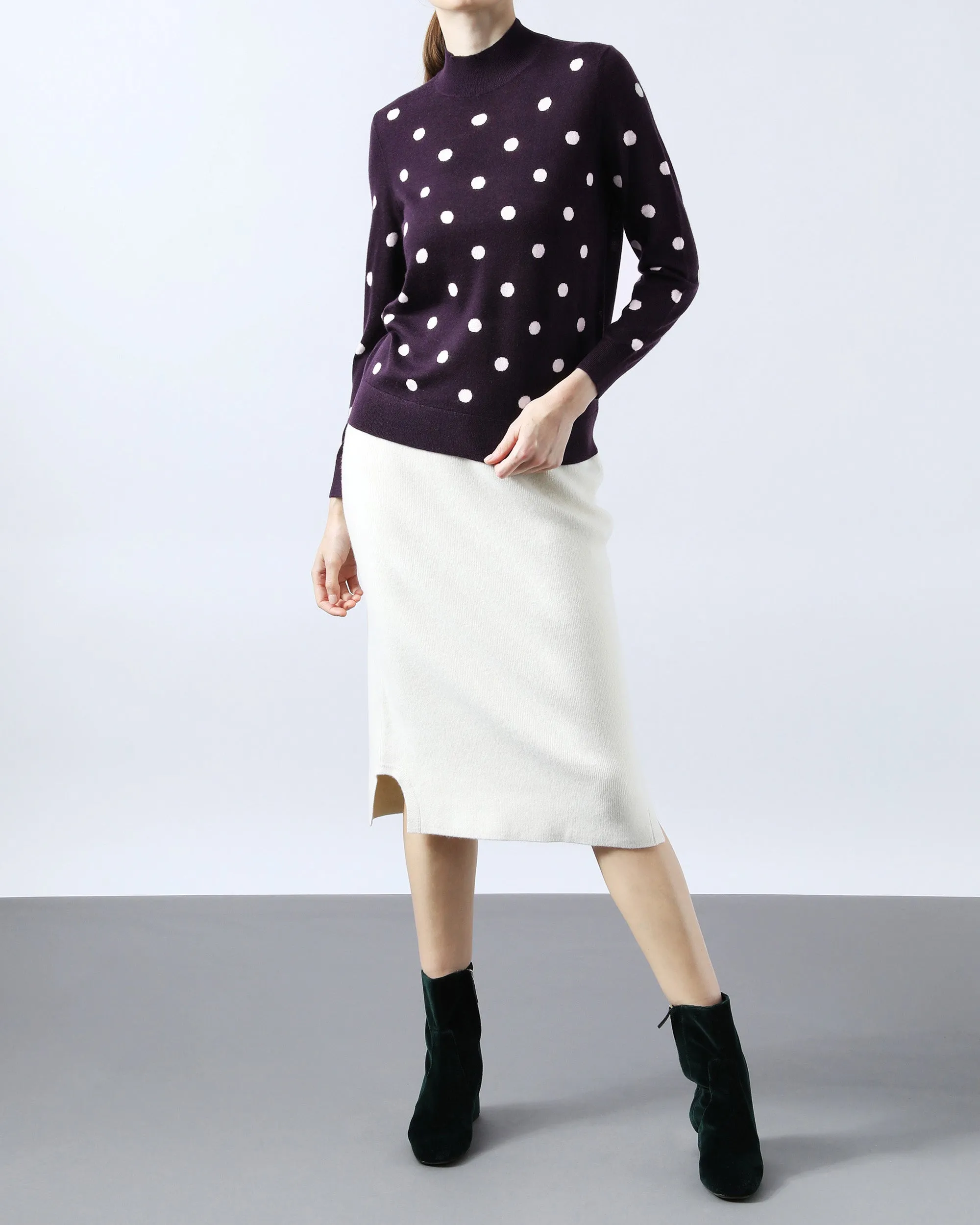 Cashmere Dot Long Sleeve Top