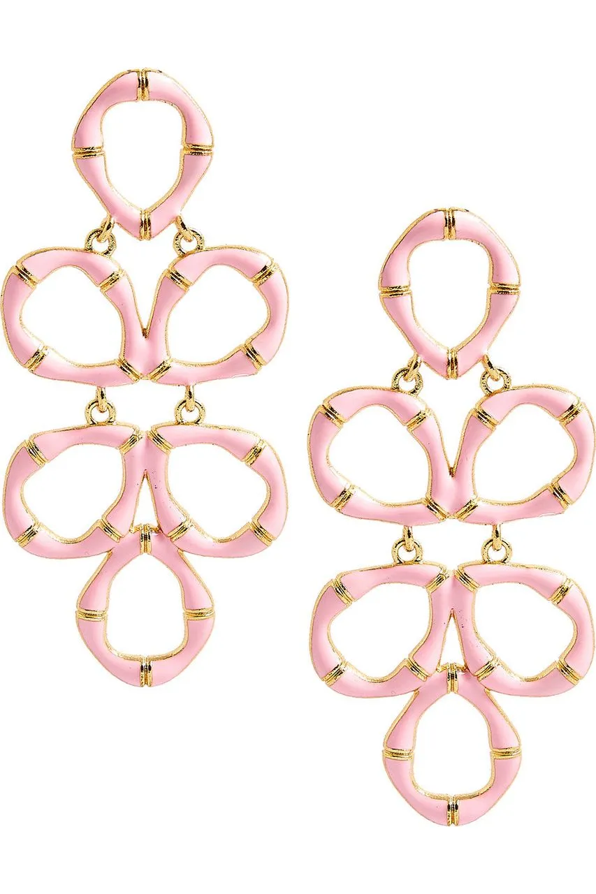 Cotton Candy Enamel Bamboo Ginger Earrings