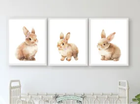 Foral Bunny Nursery Prints - Set 3