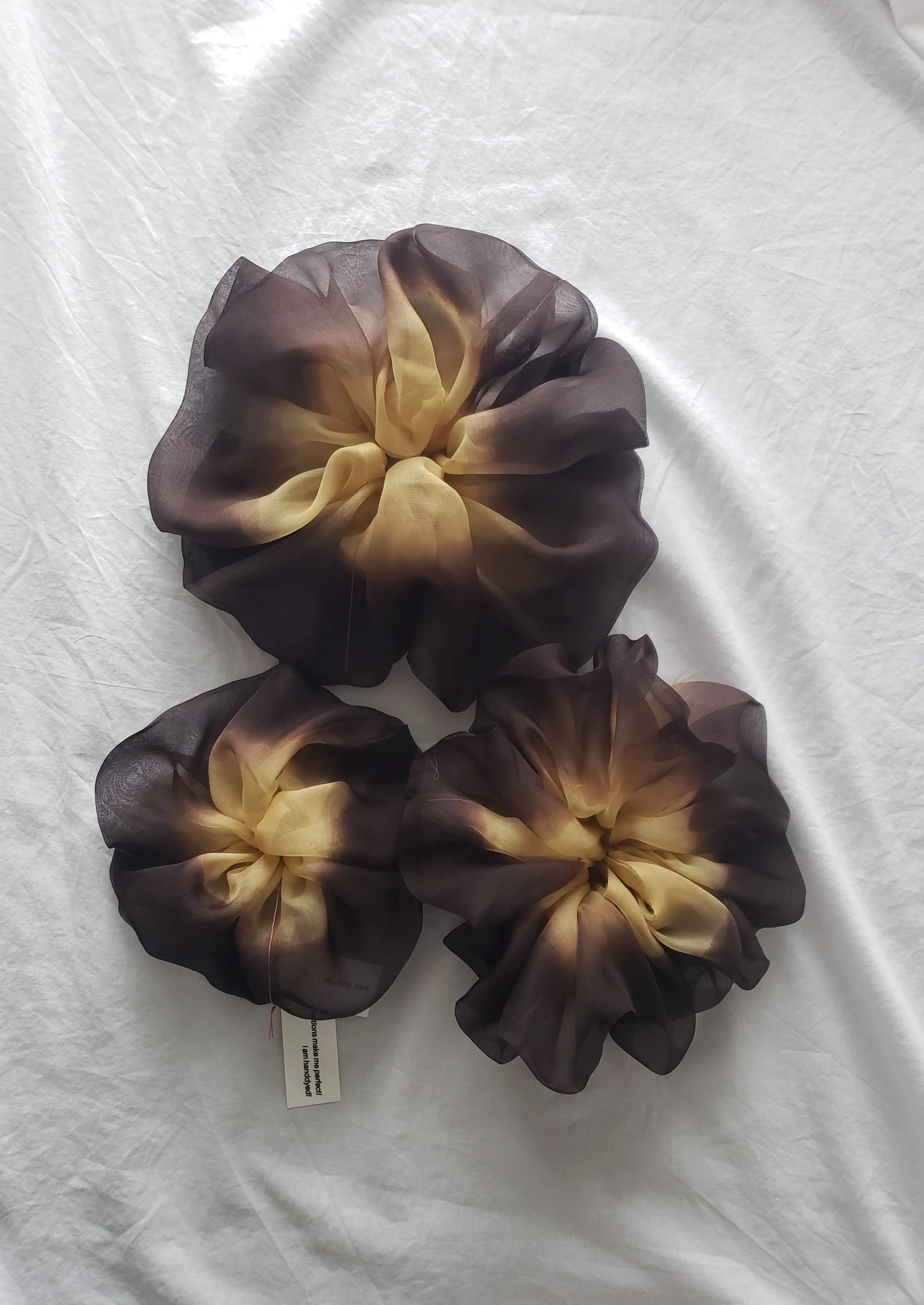 Giga Scrunchie Hand Dyed Gold Brown