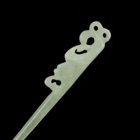 Hand Carved Xiu Jade Hair Stick Bird