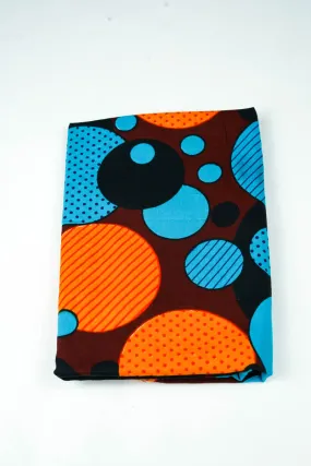 Hibo Headwrap - Orange/Blue Ball Print