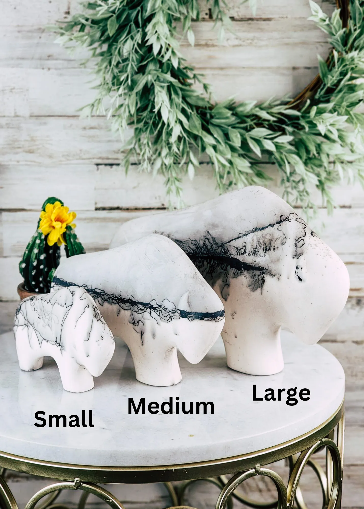 Horse Hair White Large Thin Buffalo