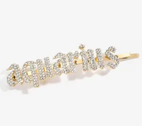 IN STOCK BLING HAIR PINS - ZODIAC GIRLY FONT