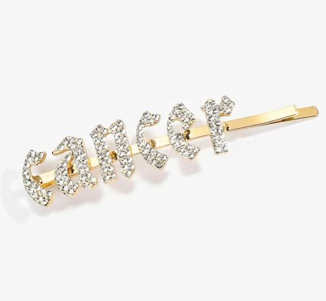 IN STOCK BLING HAIR PINS - ZODIAC GIRLY FONT