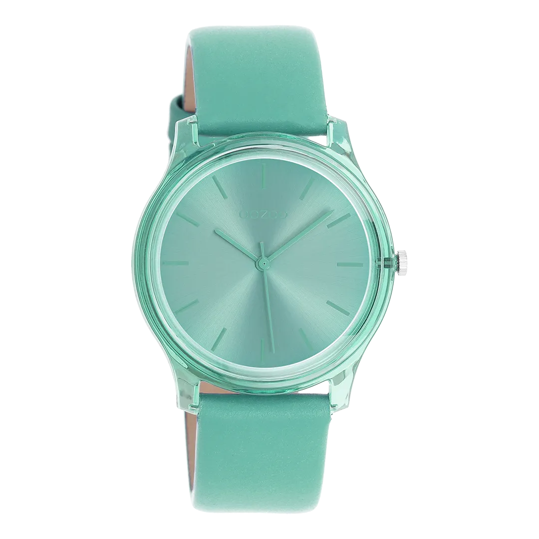 Jade green OOZOO watch with jade green leather strap - C11139