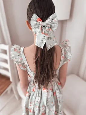 Josephine Green Floral Bow