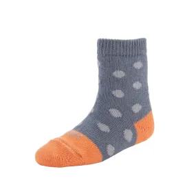 Kids - Polka Dot Organic Cotton Crew Socks - Grey