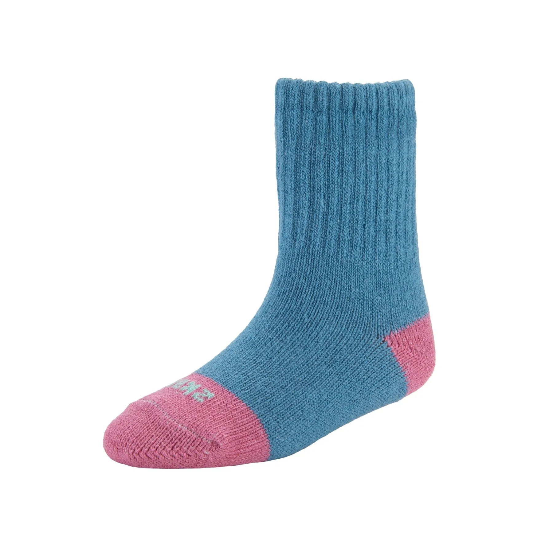 Kids - Ribbed Organic Cotton Crew Socks - Blue Raspberry