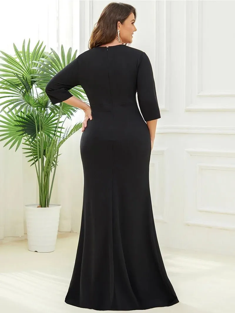 Long Sleeves Fishtail Sweetheart Neck Plus Size Evening Dresses