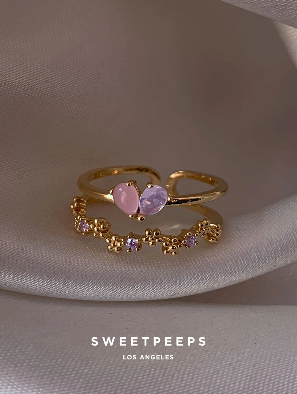 Minji Pastel Hearts Ring