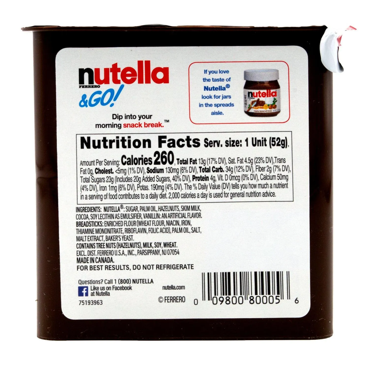 Nutella & Go Snack Pack