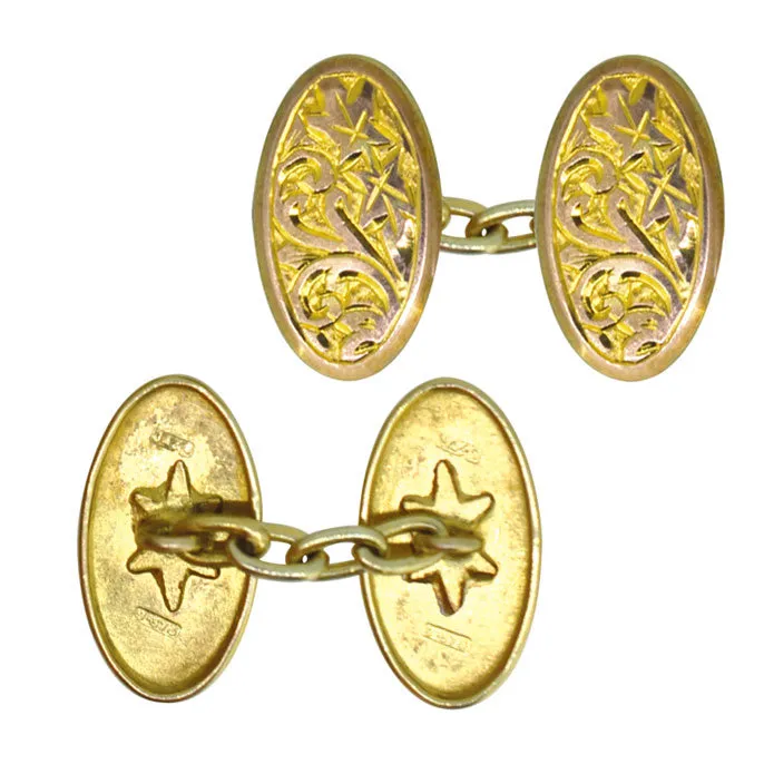 Oval Gold Cuff Links