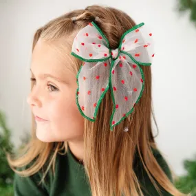 Party Girl Bow - Christmas Sheer Dot