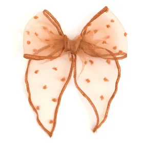 Party Girl Bow - Sugar Almond Sheer Dot