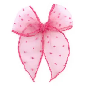 Party Girl Bow - Taffy Sheer Dot