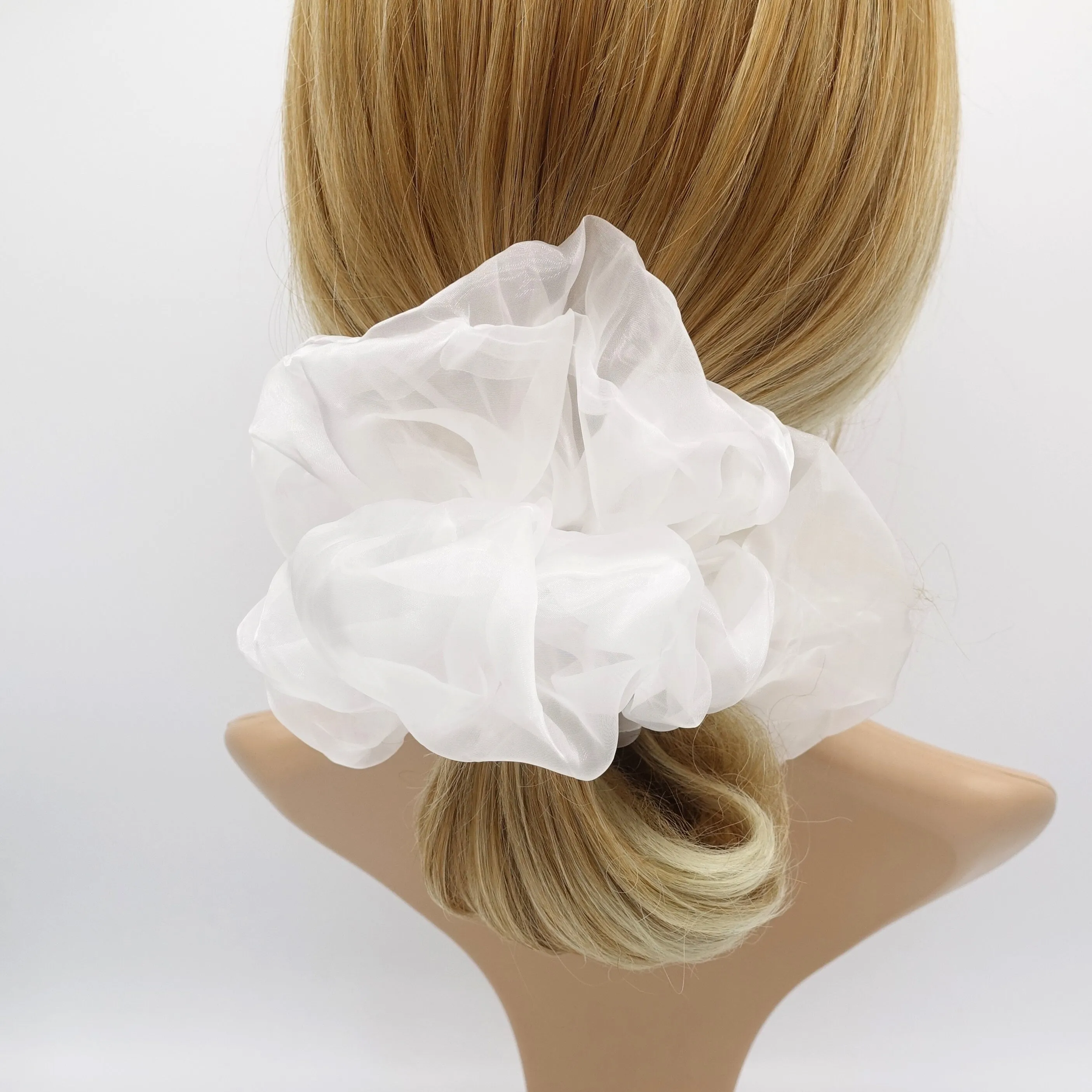 pastel organza scrunchies oversized hair ties for women