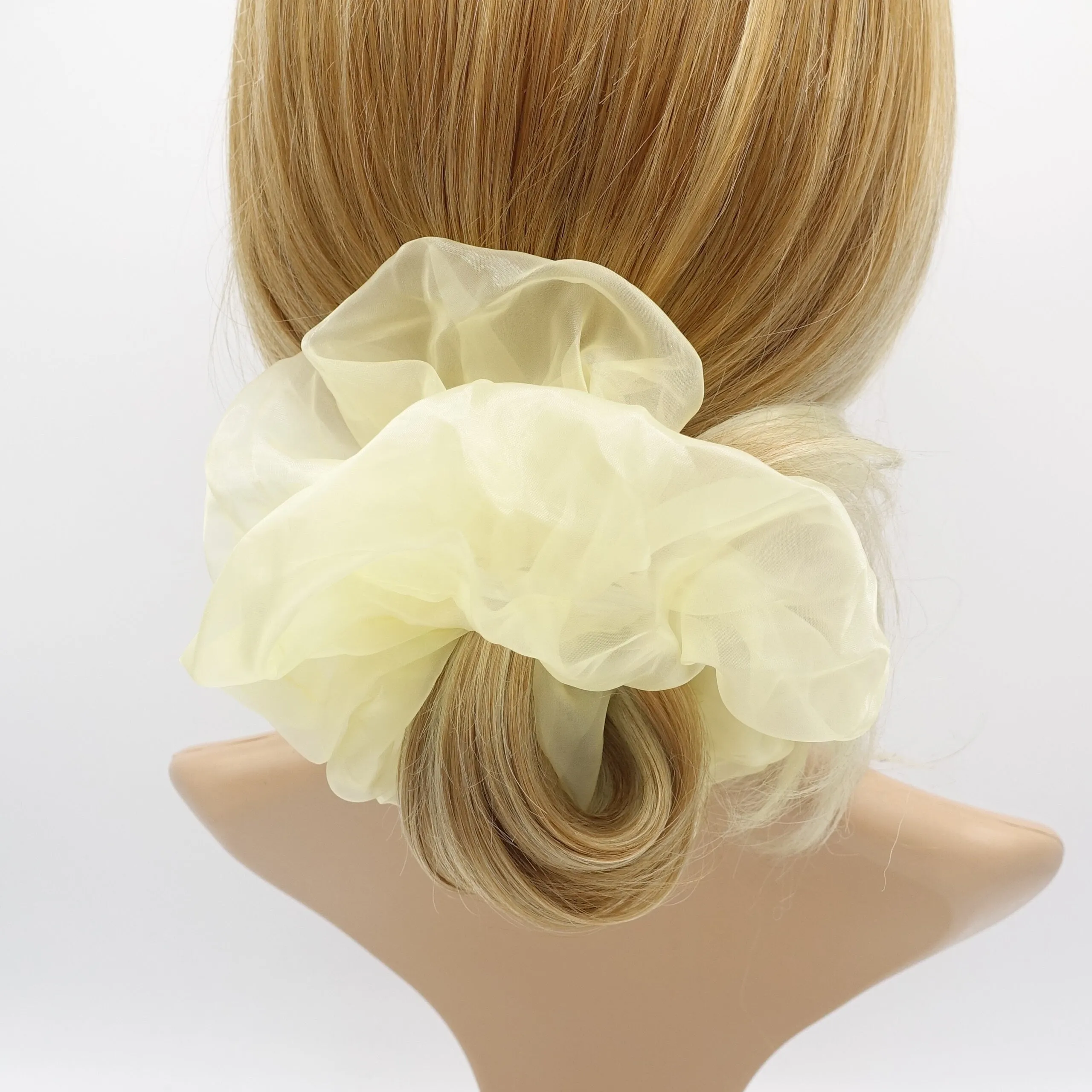 pastel organza scrunchies oversized hair ties for women