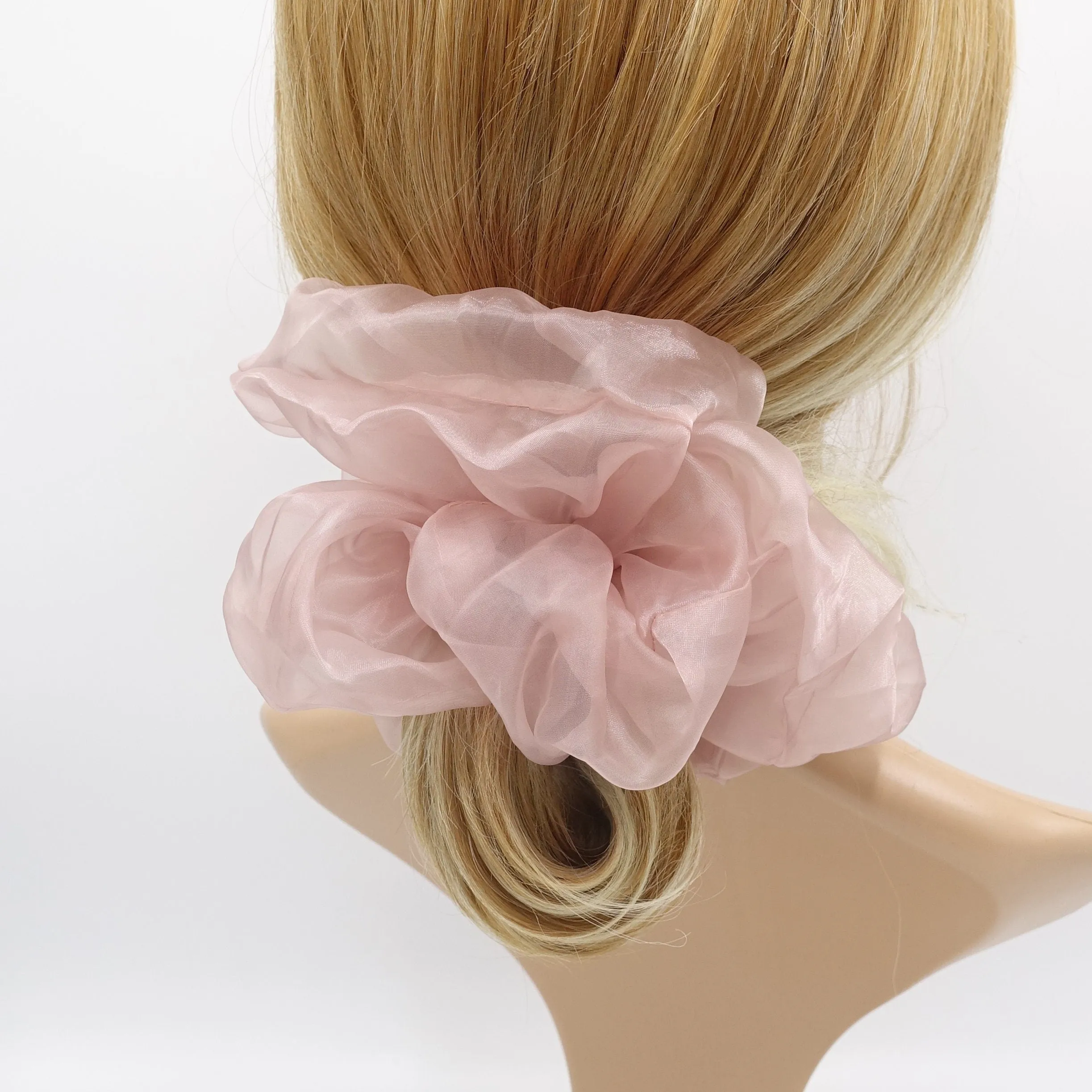 pastel organza scrunchies oversized hair ties for women