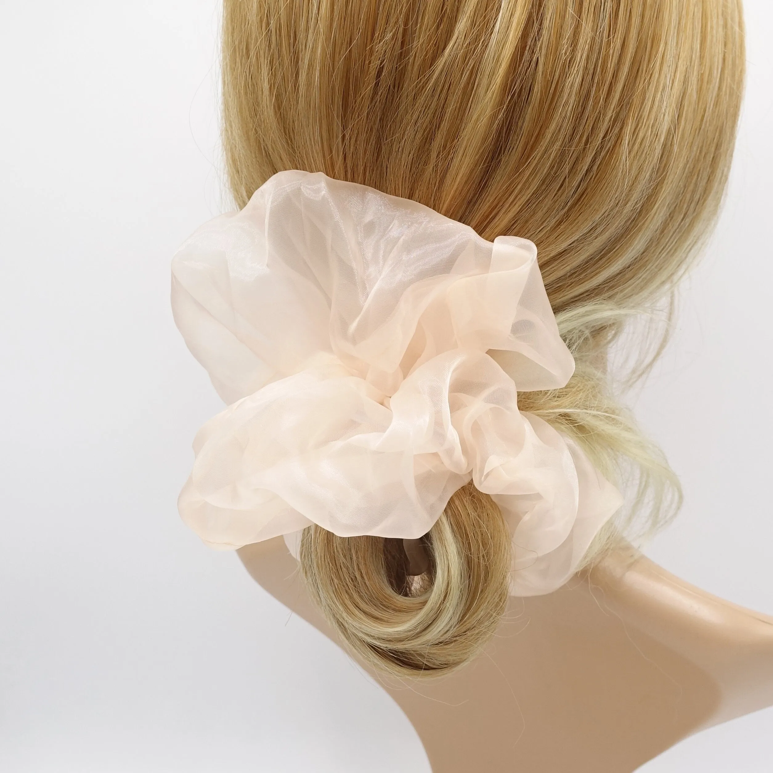 pastel organza scrunchies oversized hair ties for women