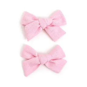 Pigtail Bows - Blossom Linen