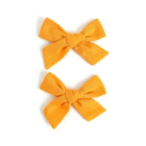 Pigtail Bows - Marigold