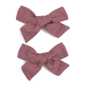 Pigtail Bows - Mauve