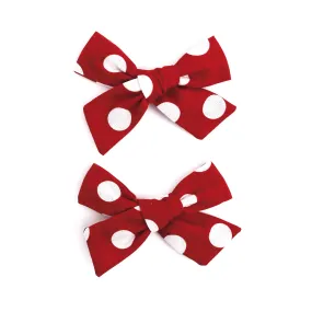 Pigtail Bows - Minnie Dot