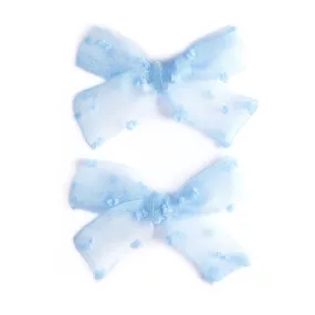 Pigtail Bows - Seaside Sheer Dot