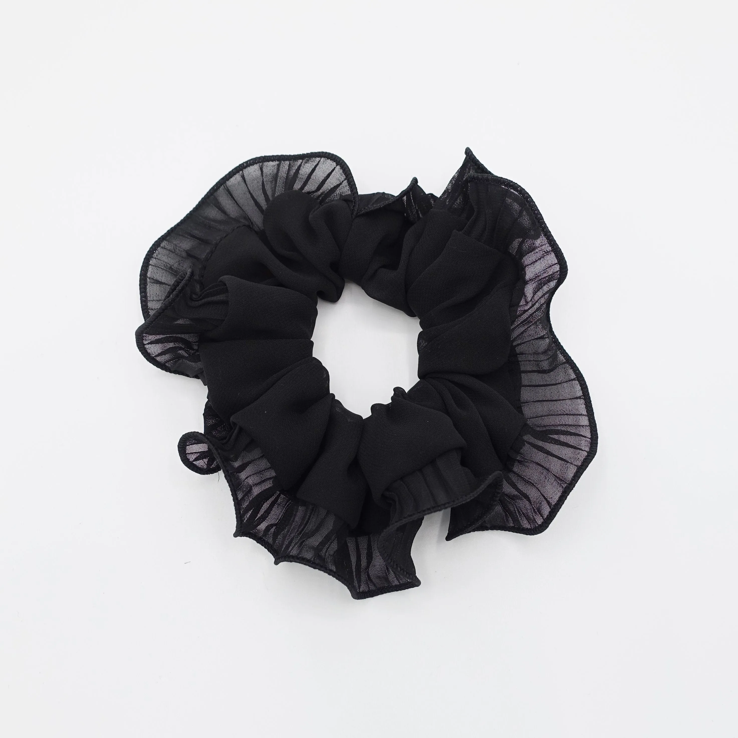 pleated edge chiffon scrunchies hair elastic women hair tie hair accessory for women