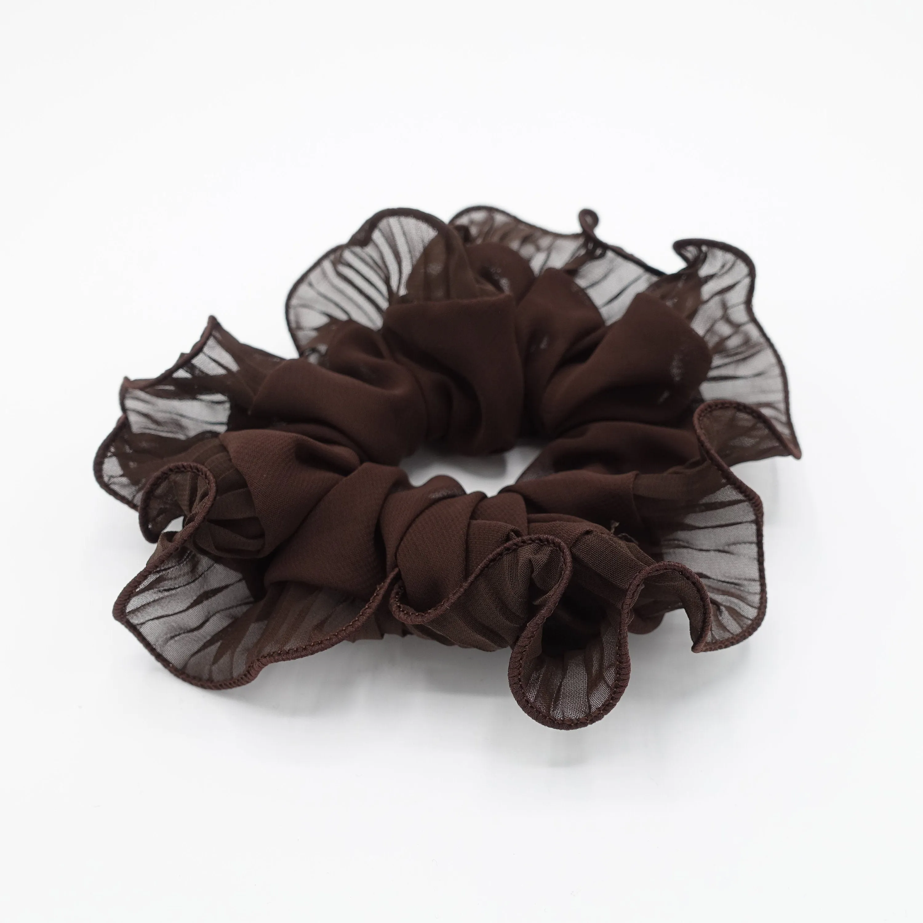 pleated edge chiffon scrunchies hair elastic women hair tie hair accessory for women