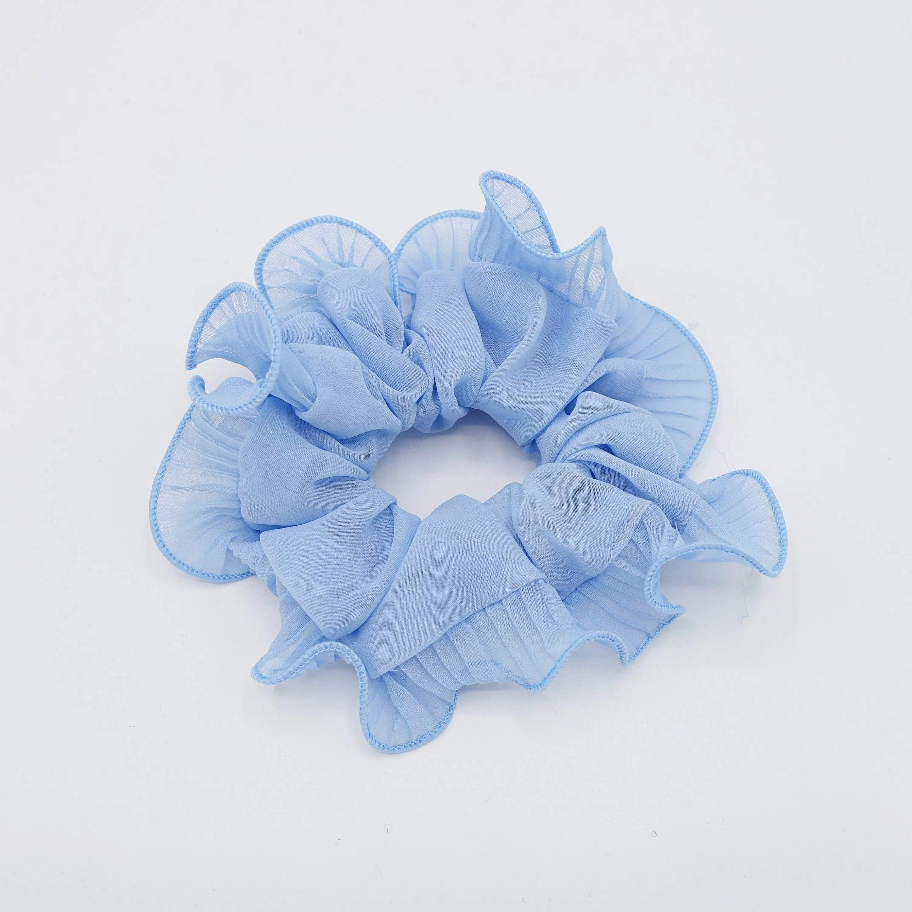 pleated edge chiffon scrunchies hair elastic women hair tie hair accessory for women