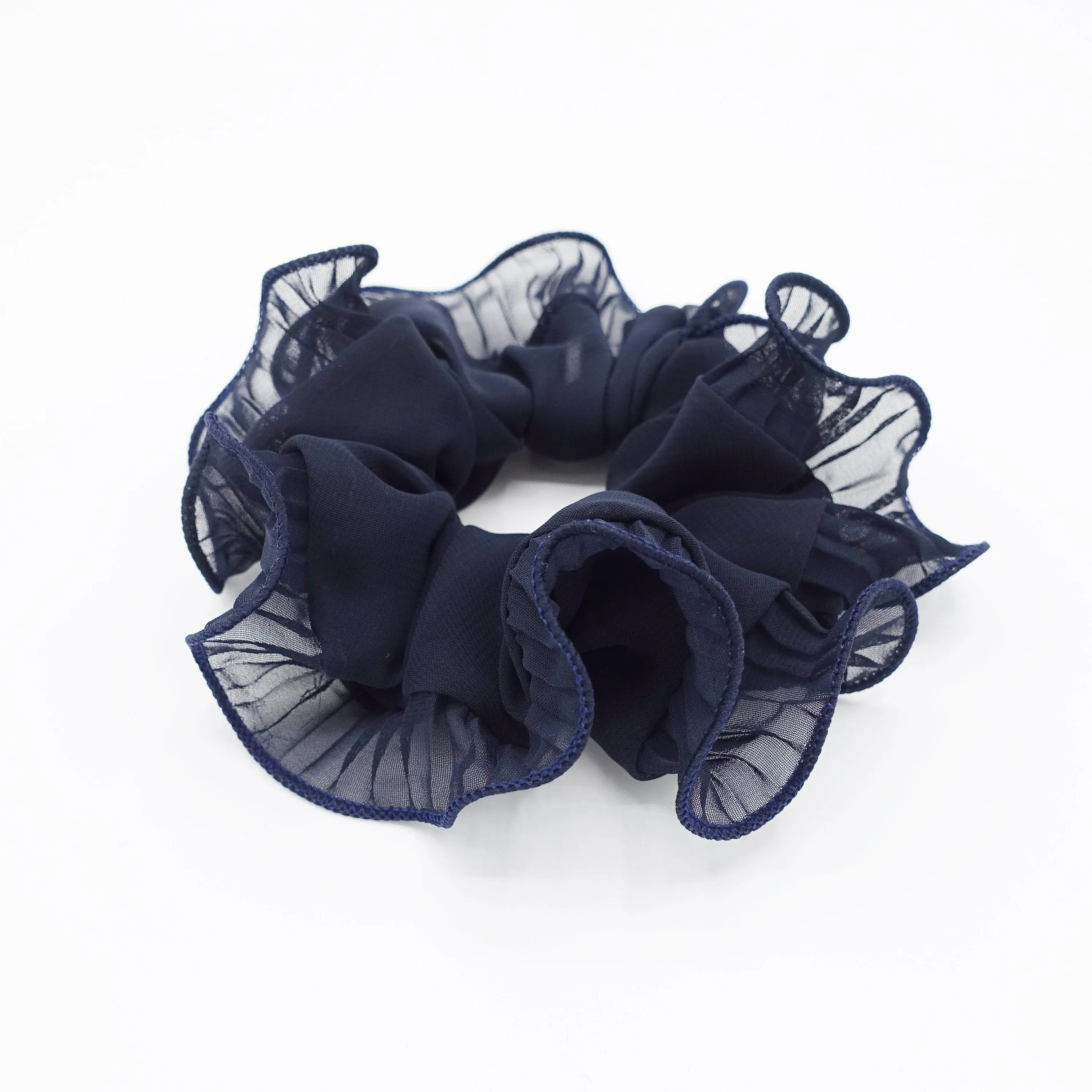 pleated edge chiffon scrunchies hair elastic women hair tie hair accessory for women