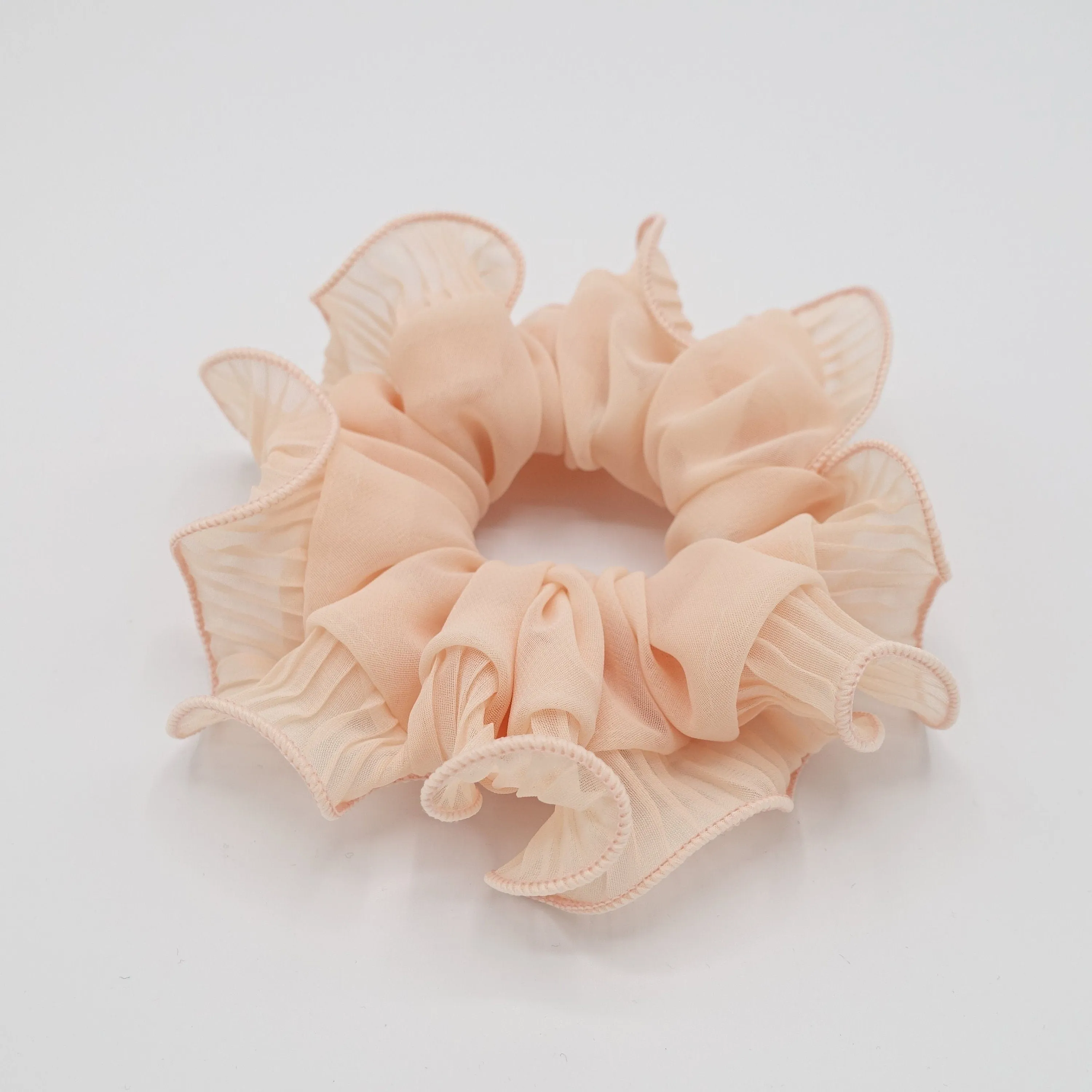 pleated edge chiffon scrunchies hair elastic women hair tie hair accessory for women